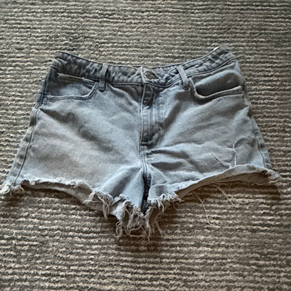 Wrangler Light Blue Frayed Jean Shorts